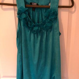 Deep Aqua Sleeveless Blouse - Size: M